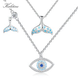 925 Silver Luck Evil Eye Necklace Crystal Eye Choker For Women