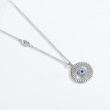 925 Silver Luck Evil Eye Necklace Crystal Eye Choker For Women