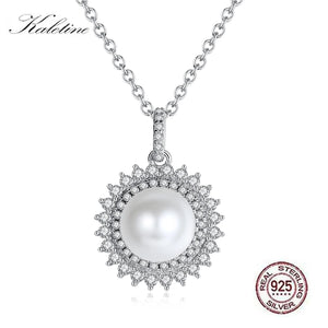 Freshwater Pearl Necklace Zircon 925 Silver Personalized Jewelry