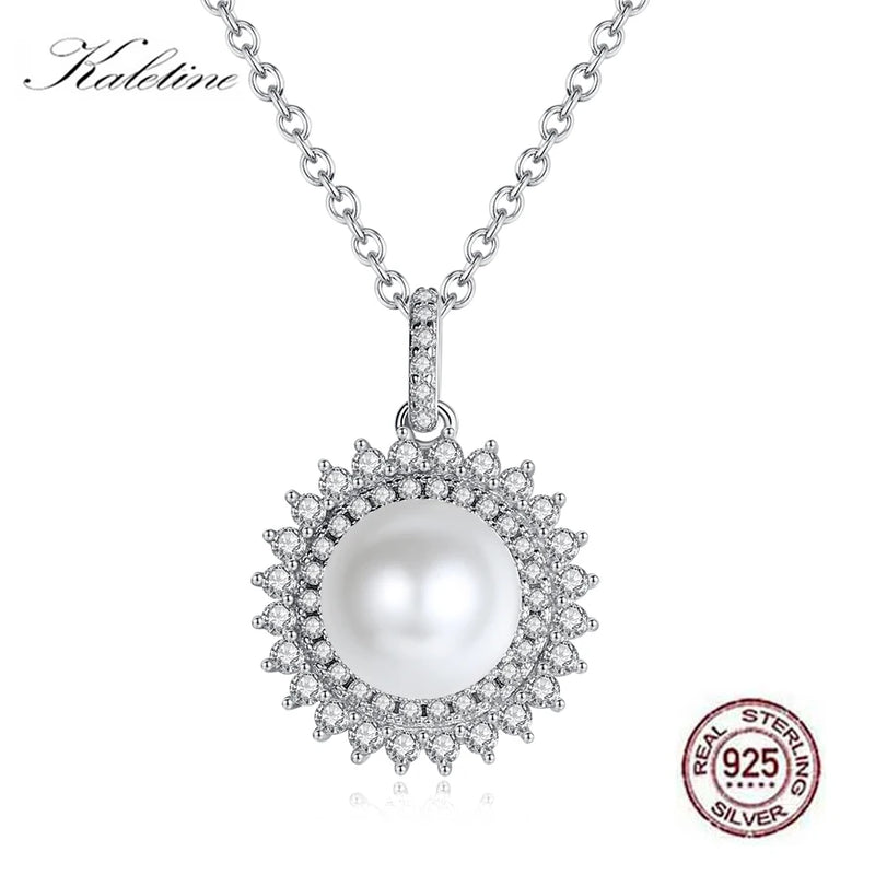 Freshwater Pearl Necklace Zircon 925 Silver Personalized Jewelry