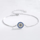 925 Silver Evil Eye Bracelet CZ Women's Jewelry