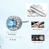 925 Silver Sea CZ Small Stud Earrings KLTE001