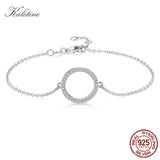 Sterling 925 Silver Heart Circle Bracelet with CZ Stones