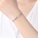 Honey Bee 925 Silver Heart Love Comb Bee Tennis Bracelet Jewelry