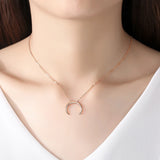Moon Pendant 925 Sterling Silver Long Necklace for Women - Bijoux Brincos