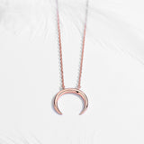 Moon Pendant 925 Sterling Silver Long Necklace for Women - Bijoux Brincos