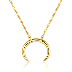 Moon Pendant 925 Sterling Silver Long Necklace for Women - Bijoux Brincos
