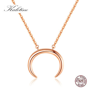 Moon Pendant 925 Sterling Silver Long Necklace for Women - Bijoux Brincos