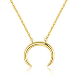 Moon Pendant 925 Sterling Silver Long Necklace for Women - Bijoux Brincos