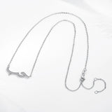 Arabic Friendship 925 Silver Necklace CZ Pendant Wedding Jewelry