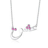Arabic Friendship 925 Silver Necklace CZ Pendant Wedding Jewelry