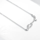 Arabic Friendship 925 Silver Necklace CZ Pendant Wedding Jewelry