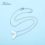 Sterling Silver Mother of Pearl Boy and Girl Pendant Necklace