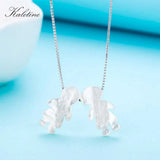 Sterling Silver Mother of Pearl Boy and Girl Pendant Necklace