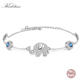 Elephant Evil Eye Bracelet 925 Silver Crystal Mens Jewelry