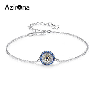KALETINE Lucky 925 Silver Evil Eye Bracelet CZ Turkey Jewelry Gift