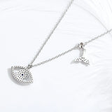 925 Sterling Silver Evil Eye Pendant Choker Necklace