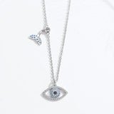 925 Sterling Silver Evil Eye Pendant Choker Necklace