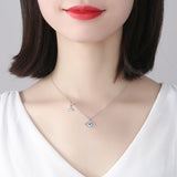 925 Sterling Silver Evil Eye Pendant Choker Necklace