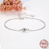 Lucky Evil Eye Bracelet 925 Sterling Silver CZ Turkey Adjustable Jewelry KLTB099
