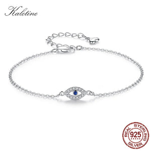 Lucky Evil Eye Bracelet 925 Sterling Silver CZ Turkey Adjustable Jewelry KLTB099
