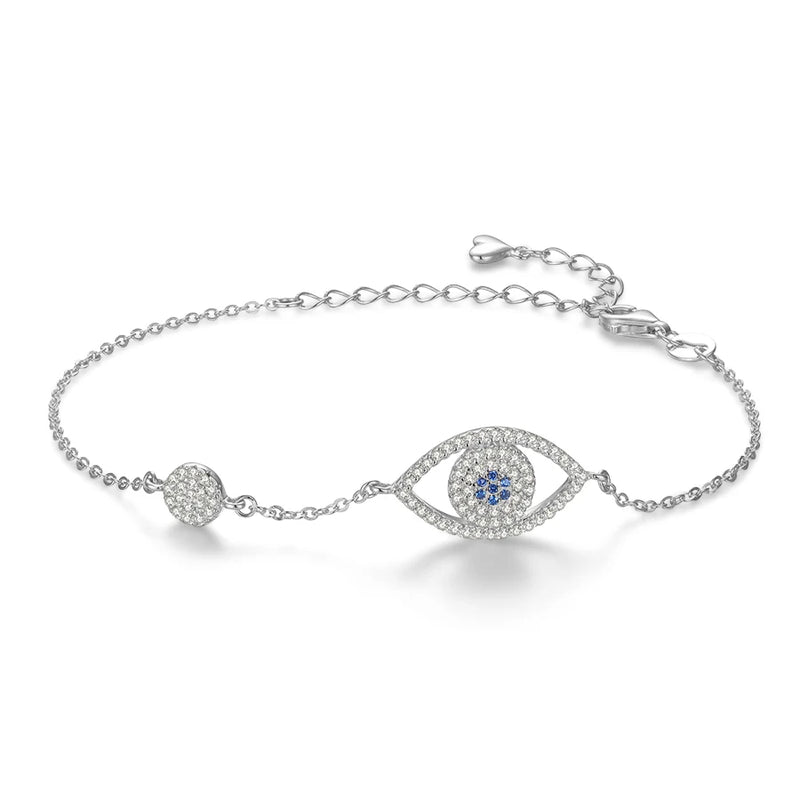 Evil Eye Bracelet 925 Sterling Silver CZ Jewelry Gemstone Bracelet
