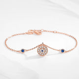 925 Silver Evil Eye Bracelet Women Zircon Wedding Jewelry Gift