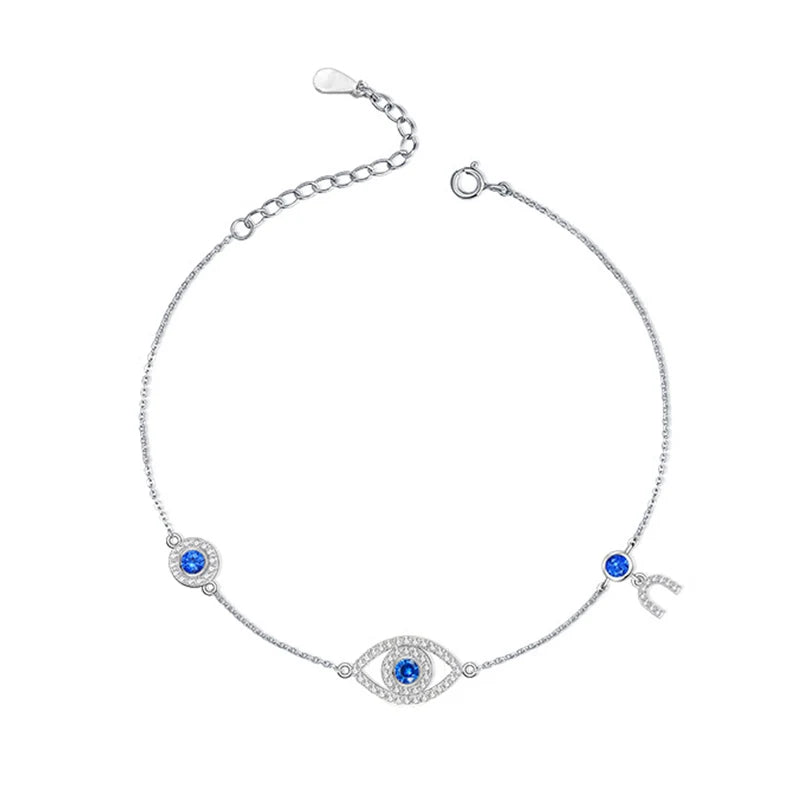 925 Silver Evil Eye Bracelet for Girls