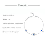 925 Silver Evil Eye Bracelet for Girls