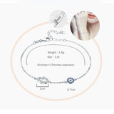 Evil Eye Bracelet 925 Sterling Silver Hamsa Hand Fatima Hand Jewelry