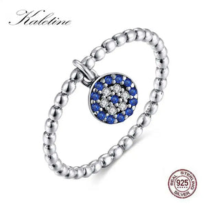 Evil Eye Ring 925 Sterling Silver Eyes Stone CZ Ringlet Women Turkey Jewelry