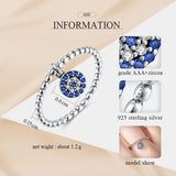 Evil Eye Ring 925 Sterling Silver Eyes Stone CZ Ringlet Women Turkey Jewelry