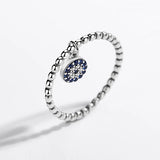 Evil Eye Ring 925 Sterling Silver Eyes Stone CZ Ringlet Women Turkey Jewelry