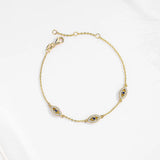 Evil Eye Charm Bracelet 925 Sterling Silver Adjustable For Women Girls