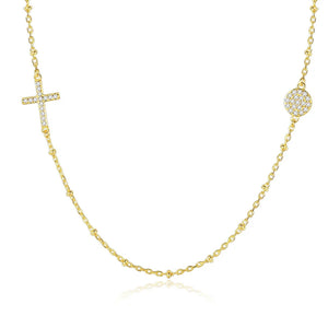 925 Silver Necklace Zircon Cross Evil Eye Necklace