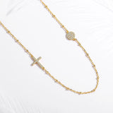 925 Silver Necklace Zircon Cross Evil Eye Necklace