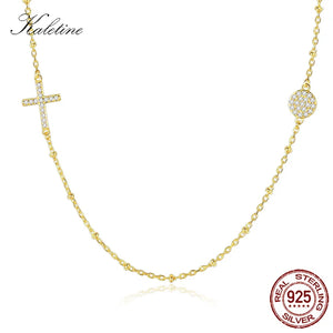 925 Silver Necklace Zircon Cross Evil Eye Necklace