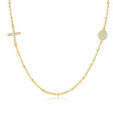 925 Silver Necklace Zircon Cross Evil Eye Necklace