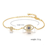 925 Silver Lucky Evil Eye CZ Bracelet Yellow Jewelry