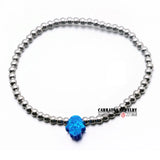 Opal Hamsa Hand Elephant 925 Silver Bead Bracelet
