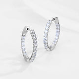 925 Silver CZ Hoop Earrings for Women Girl Jewelry