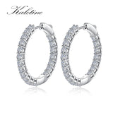 925 Silver CZ Hoop Earrings for Women Girl Jewelry