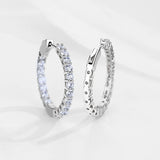 925 Silver CZ Hoop Earrings for Women Girl Jewelry