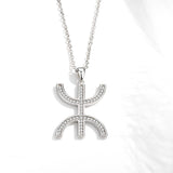 Crystal CZ AZA Pendant Necklace 925 Sterling Silver Chain Women Wedding Jewelry