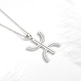 Crystal CZ AZA Pendant Necklace 925 Sterling Silver Chain Women Wedding Jewelry