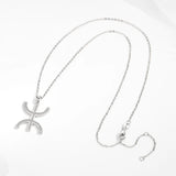 Crystal CZ AZA Pendant Necklace 925 Sterling Silver Chain Women Wedding Jewelry
