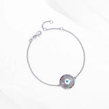 Sterling Silver Evil Eye Bracelet - Adjustable Hiphop Jewelry