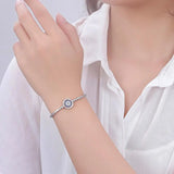 925 Silver Evil Eye CZ Tennis Bracelet Adjustable Beads