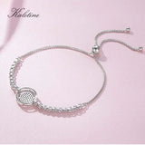 925 Silver Evil Eye CZ Tennis Bracelet Adjustable Beads
