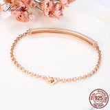 925 Silver Zirconia Micro Pave Charm Bracelet Rose Jewelry